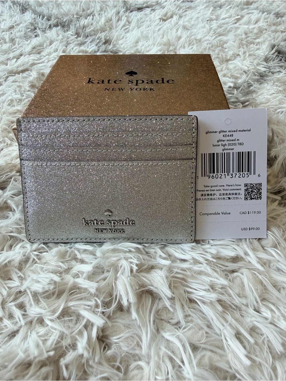 KATE SPADE | Glamour Glitter Slim Card Holder